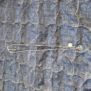 Peace doubled silver necklace